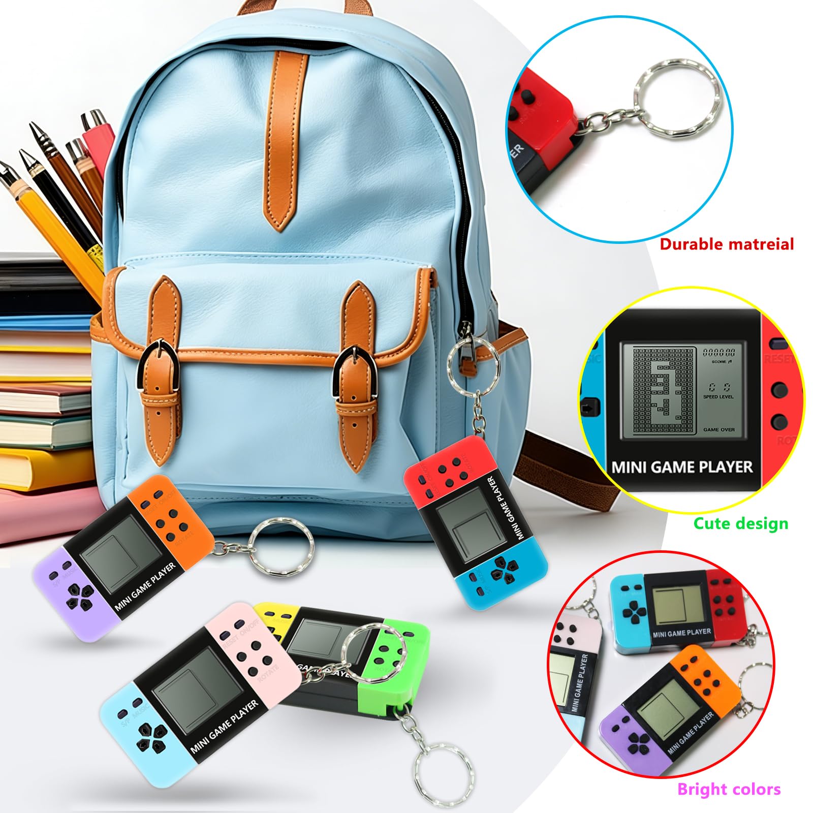 10-120pcs Kids Mini Handheld G - Gaming Console Keychain ulasan dan harga